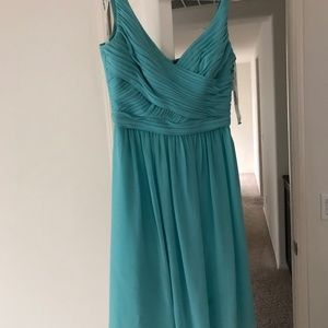 David’s Bridal Pool Blue Size 4 bridesmaid dress